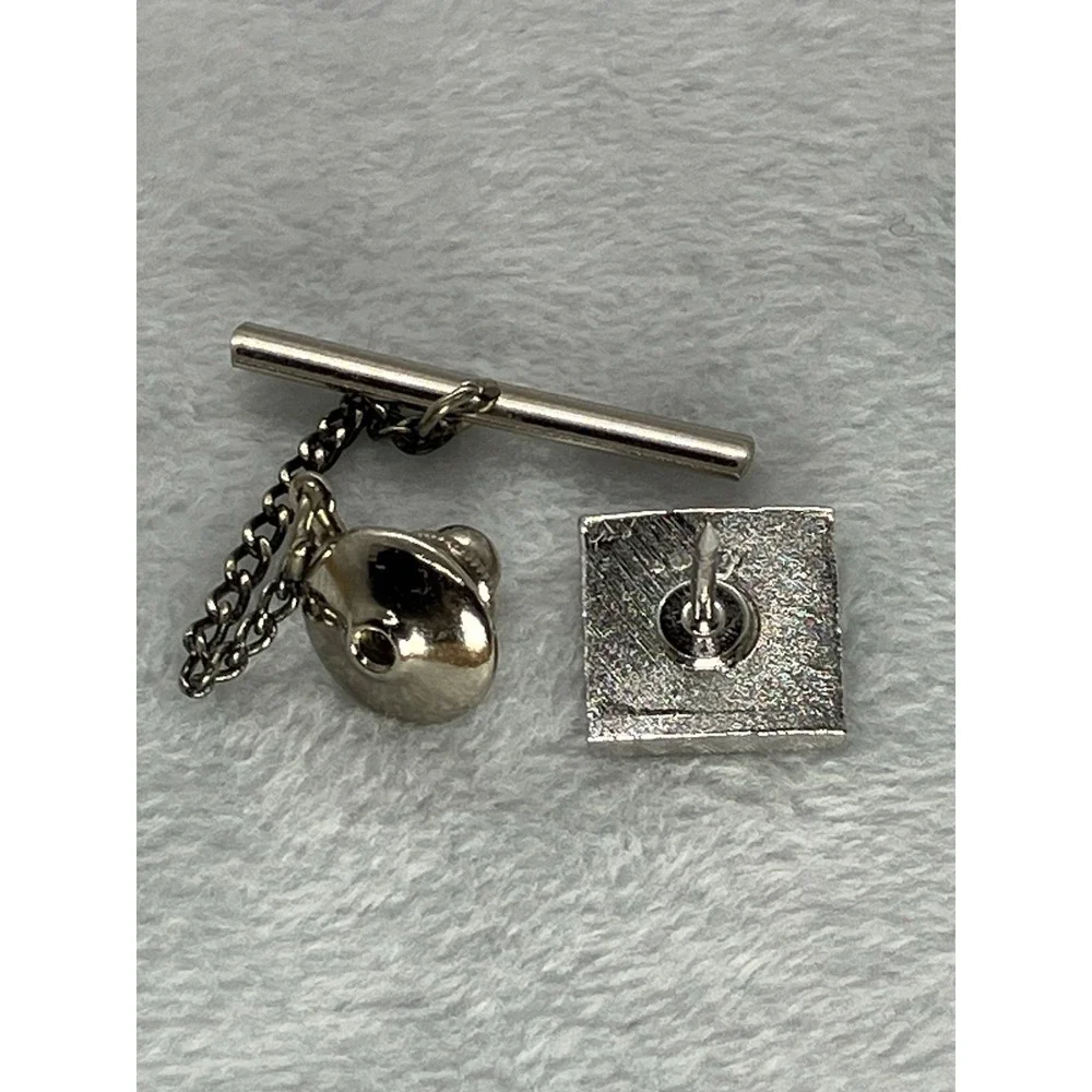 Vtg Swank Silver Tone Tie Tac Initial C Classic‎ Old Money Estate Luxury Retro